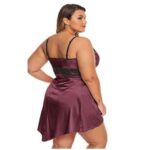Baby Doll de Satín Burdeo XL