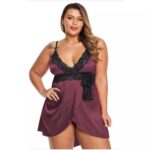 Baby Doll de Satín Burdeo XL