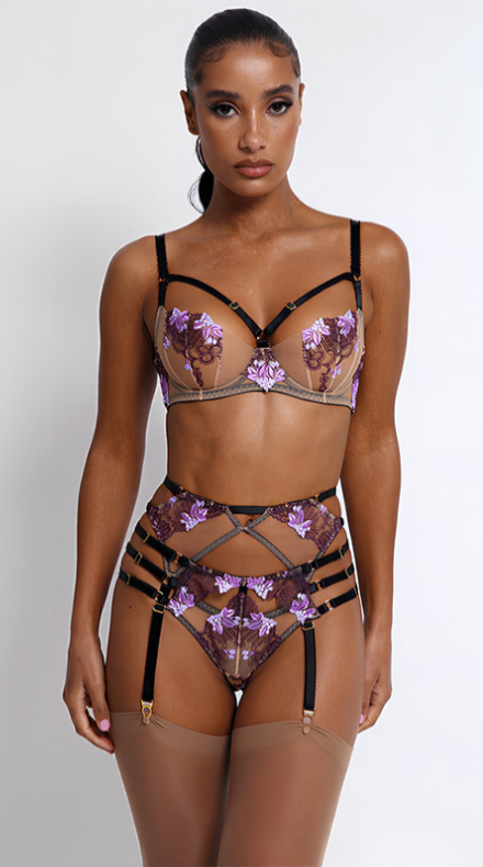 Conjunto Lenceria Finos Bordados y Transparencia Laura
